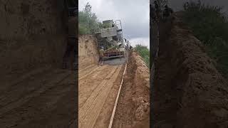 Concrete pouring process for mountain roads [upl. by Nylatsirk]