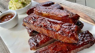 Sticky BBQ Seitan Ribs  Vital Wheat Gluten Seitan  VWG  Vegan Recipe [upl. by Zemaj132]