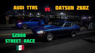 AUDI TTRS VS NITROUS DATSUN 260Z  2000 POT  STREET RACING [upl. by Renee]