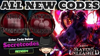 ALL NEW SLAYERS UNLEASHED CODES SECRET CODES amp EXP CODES Slayers unleashed ROBLOX [upl. by Akenehs779]