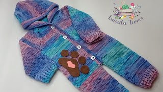 CÓMO HACER UN ENTERIZO O MAMELUCO CON CAPUCHA A CROCHET PASO A PASO TEJIDO FÁCIL PATRÓN DE GANCHILLO [upl. by Ardnasirk]