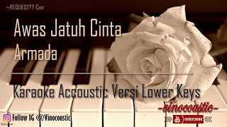 Armada  Awas Jatuh Cinta Karaoke Piano Versi Lower Keys [upl. by Savina932]