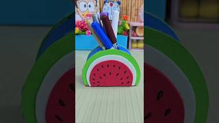 Watermelon Pen Holder Craft idea For kids  kids Craft video viralshort shortsfeed youtubeshorts [upl. by Dnomsed]