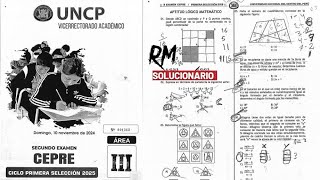 SOLUCIONARIO 2° EXAMEN CEPRE UNCPÁREA IIIPRIMERA SELECCIÓN 2025 [upl. by Yk]