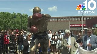 Statue of boxer Marvelous Marvin Hagler unveiled in Brockton [upl. by Hoagland]