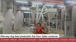 Wetway dog feed production line from Qatar customer  Lima Pet Feed Pellet Extruder Machine [upl. by Yvan]