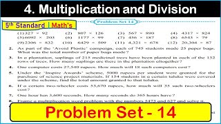 Problem set 14 std 5 maths  chapter 4  Multiplication and Division  Maharashtra State Board [upl. by Tildy]