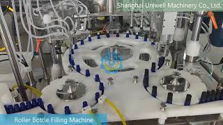 Monoblock Bottle Feeding Filling Plugging and Capping Machine for Roll Ball on Glass Bottle [upl. by Airan]