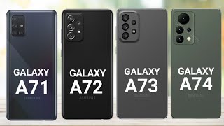 Samsung Galaxy A74 5G vs Samsung Galaxy A73 5G vs Samsung Galaxy A72 5G vs Samsung Galaxy A71 5G [upl. by Einitsed]