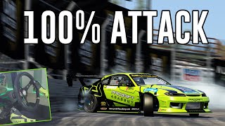 Attacking Drift Masters Virtual Championship Riga ONBOARD  Assetto Corsa [upl. by Aierbma442]