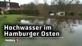 Feuerwehr im Einsatz Bille im Hamburger Osten über die Ufer getreten [upl. by Noxas171]