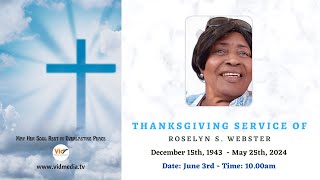 Memorial Service  Roselyn Webster  20240603 [upl. by Yenaled166]