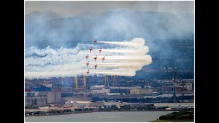 Armed Forces Day with the Red Arrows flying over Belfast Lough and a Classic Daimler Dart 220624 [upl. by Trixi]