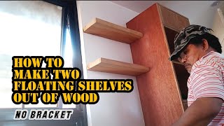 HOW TO MAKE TWO FLOATING SHELVES OUT OF WOOD  NO BRACKET [upl. by Ahsikar207]