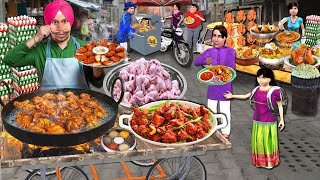 Famous Chicken Pakoda Cooking Recipe Street Food By Sardarji Hindi Kahaniya Hindi Moral Stories [upl. by Huppert]