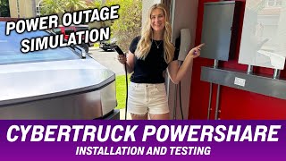 Cybertruck Powershare Bidirectional Charging  Installation and Power Outage Simulation [upl. by Ydarg]