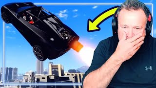 Michaels Voice Actor REACTS to Crazy GTA Stunts [upl. by Anais]