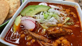 Receta De Pozole Rojo Con Carne De Puerco [upl. by Ainecey734]