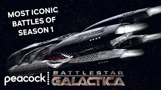 Most Iconic Battles Of Season 1  Battlestar Galactica [upl. by Izawa843]