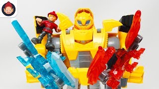 Transformers Rescue Bots Knight Watch Bumblebee MiniCons Wingblaze Freezer Burn Unboxing Toy Video [upl. by Reedy568]