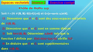 Exercice corrigé sur les sous espaces vectoriels [upl. by Yzzik966]