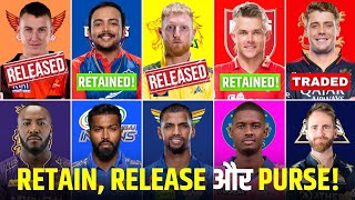 IPL 2024  ALL 10 Teams Final Retention Released Players List and Purse  ANALYSIS [upl. by Eiramalegna141]