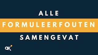 Alle formuleerfouten samengevat [upl. by Ahsiet]