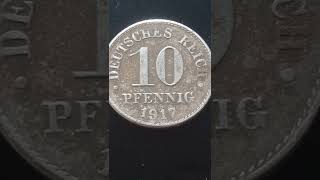 1917 Germany 10 pfennig coin value [upl. by Derina922]