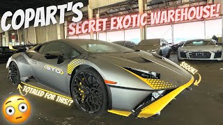 Coparts SECRET Supercar Warehouse Is TOTALED Exotic Car HEAVEN [upl. by Olraced459]