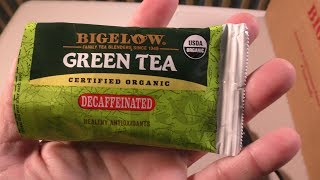 Bigelow Organic Decaffeinated Green Tea REVIEW [upl. by Ilsel545]