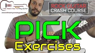 Pick Exercises  Rock Guitar Crash Course [upl. by Acinemod]