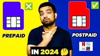 Prepaid Vs Postpaid SIM In 2024 🔥 OTT Plans Charges Benefits  Airtel Jio Vi BSNL [upl. by Lanoil]