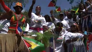 Caribbean Carnival Parade celebrations in Brooklyn [upl. by Prady64]