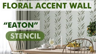 FLORAL ACCENT WALL  How To Make Accent Wall On A Budget Stenciling Floral Wallpaper Pattern [upl. by Origra]