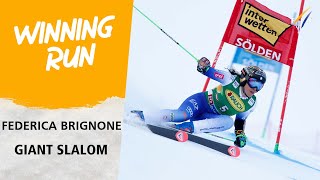 Brignone waves the Italian flag on the Rettenbach glacier  FIS Alpine Skiing World Cup 2425 [upl. by Clapp]