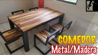 ✔️Mesa comedor de Metal y Madera de Huanacaxtle Parota [upl. by Ynabla]