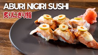 How to make Aburi nigiri sushi  salmon  recipe [upl. by Renee]