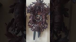 Eduard HERR BLACK FOREST TROPHY HUNTER CUCKOO CLOCK [upl. by Inaoj]