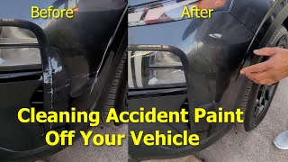 How to clean remove paint or scratches off of your vehicle after a small accident fast amp easy VOTD [upl. by Spence]