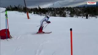 Amelia Røer Amundsen 🇳🇴  slalom training at Norefjell Skisenter sheskis atomic [upl. by Butte]