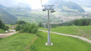 Luftseilbahn Rickenbach  Rotenflue Talfahrt 2022 Seilbahn Schweiz cable car Switzerland [upl. by Gale]