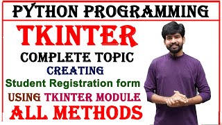 tkinter full topic in python programming  tkinter module various methods and widgets in tkinter [upl. by Rosemarie]