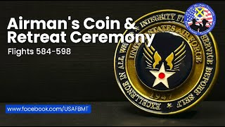 USAF BMT Airmans Coin amp Retreat Ceremony Flights 584598  September 18 2024 [upl. by Elamor]