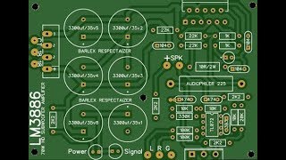 how to make LM3886140W stereo circuit create PCB YouTube video [upl. by Blalock206]