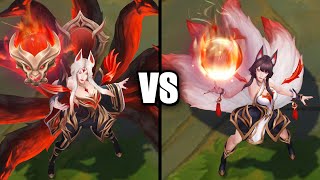 Immortalized Legend Ahri vs Risen Legend Ahri Skins Comparison League of Legends [upl. by Aarika]