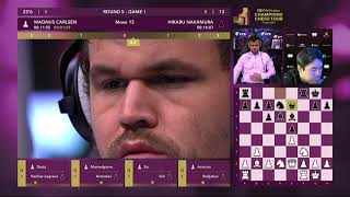 Magnus Carlsen vs Hikaru Nakamura FINAL GAME 1  Rapid Meltwater Champions Chess Tour Finals [upl. by Oisorbma]