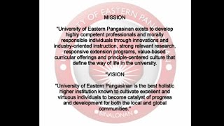 University of Eastern Pangasinan Mission and Vission [upl. by Corissa]