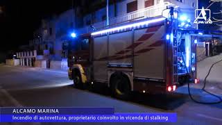 Alcamo Marina incendio forse doloso Auto distrutta [upl. by Etnuaed]