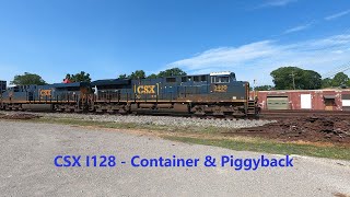 CSX I128 Container amp Piggyback Trailer with 3400 3208 [upl. by Iznek]