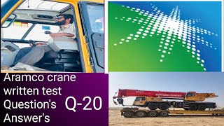 Q20 of 102 Aramco crane written test Questions Answers for more info msg me in comment box [upl. by Nnyleuqcaj]